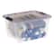 IRIS® Stack & Pull™ Clear Storage Box with Gray Lid